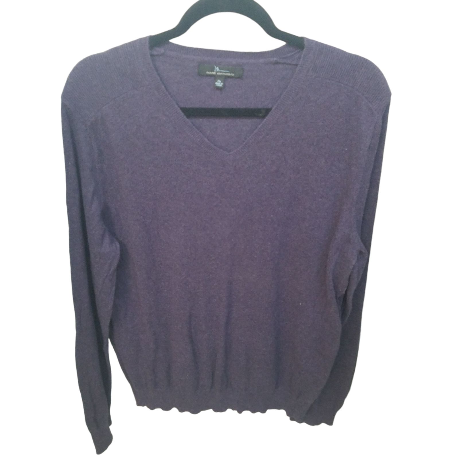 Marc Anthony Mens Sz Xl Purple Solid Long Sleeve Sweater